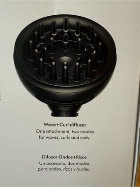 Dyson Hair Dryer / Airwrap Attachment - Wave + Curl Hair Diffuser - Black